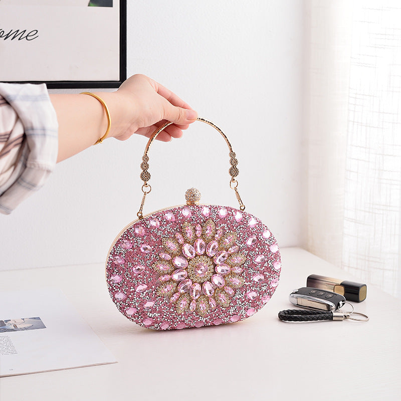 Wholesale Diamond Set Banquet Color Luxury Banquet Fashion Water Diamond Handbag